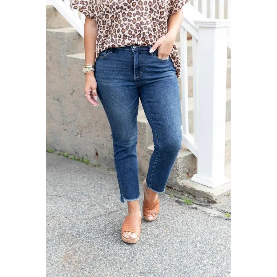 Women's Denim Trouser Bottom - The Tati Kick Flare Judy Blue Jeans, Polyester-Spandex Blend