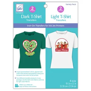 Dark and Light T-Shirt Transfer Variety Pack – 2 Sheets of Each AccuQuilt