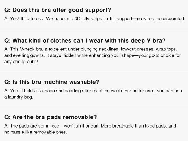 POPILUSH Seamless Wireless Jelly Bra - Sexy V-Neck Strapless One-Piece Bra, Womenswear, High-Elastic Fabric--live