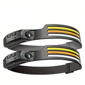 COB LED Headlamp, Rechargeable Fishing Light, Ultra-Bright Tactical Flashlight, 5 Lighting Modes, USB Charging, Ideal for Night Hiking, High Performance Flashlight