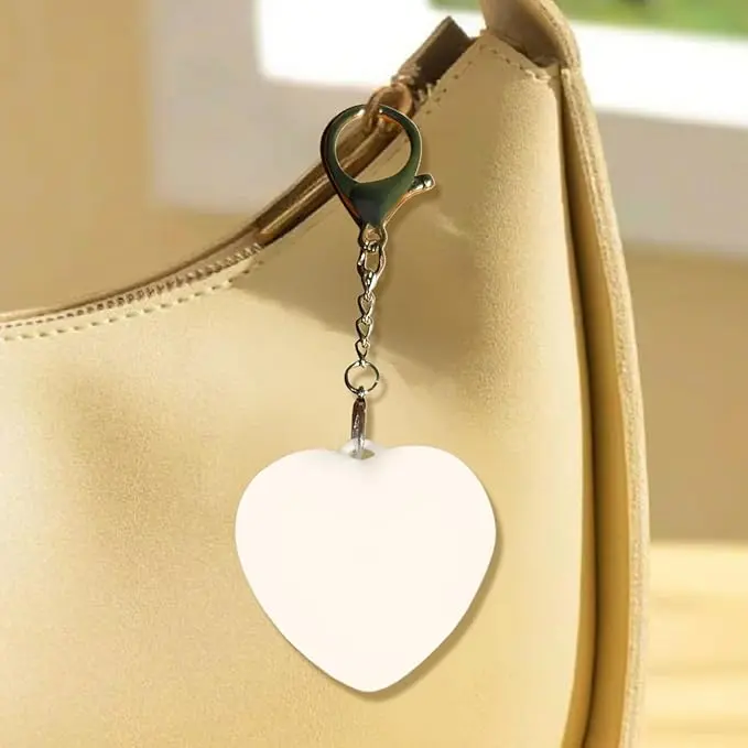 Heart Lamp Bag Light, Auto Sensor Purse Light Handbag Light with Tap On/Off, 15s Timer, Rechargeable - Heart Shaped Light for Purse Organizer, Never Fumble in Dark for Girls Friends, White