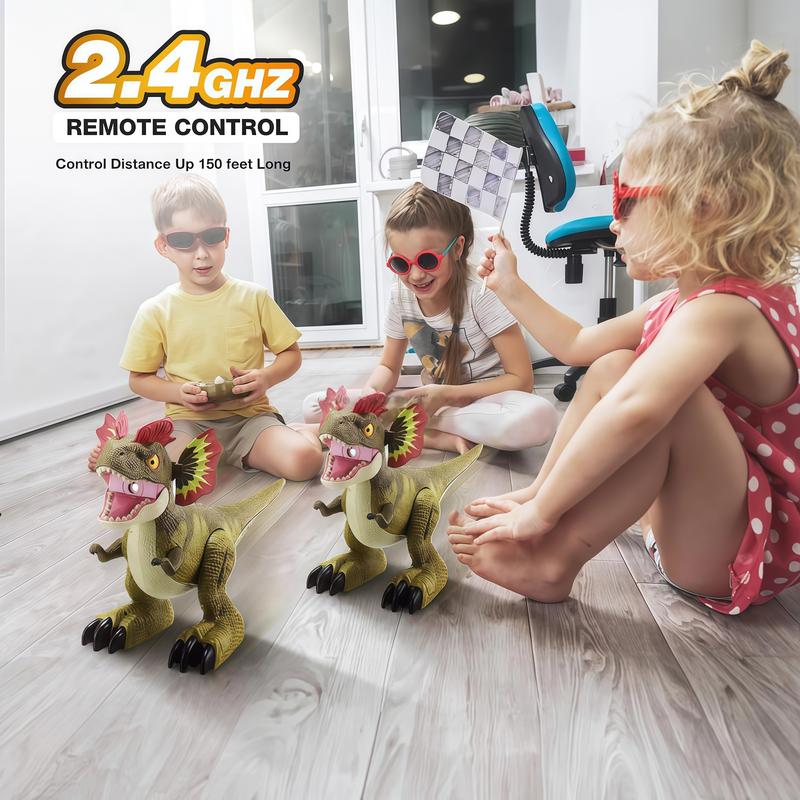 Dilophosaurus Toy, Biomimetic Walking Motion, Cool Mist Spray, Dancing Dinosaur Move, Roaring Sound-Light, Rowdy Roars Collectible Dino Action Figure for Kids & Adults indoraptor  figure boy girl springtok dinosaur truck finger  biting water rcdino