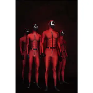 Squid bodysuit costume Red