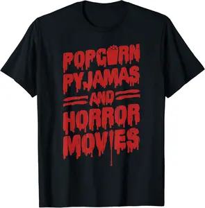 Scary Horror Movie Popcorn Pajamas And Horror Movies T-Shirt - Andrewzhang Shop 24B09DBLB58F
