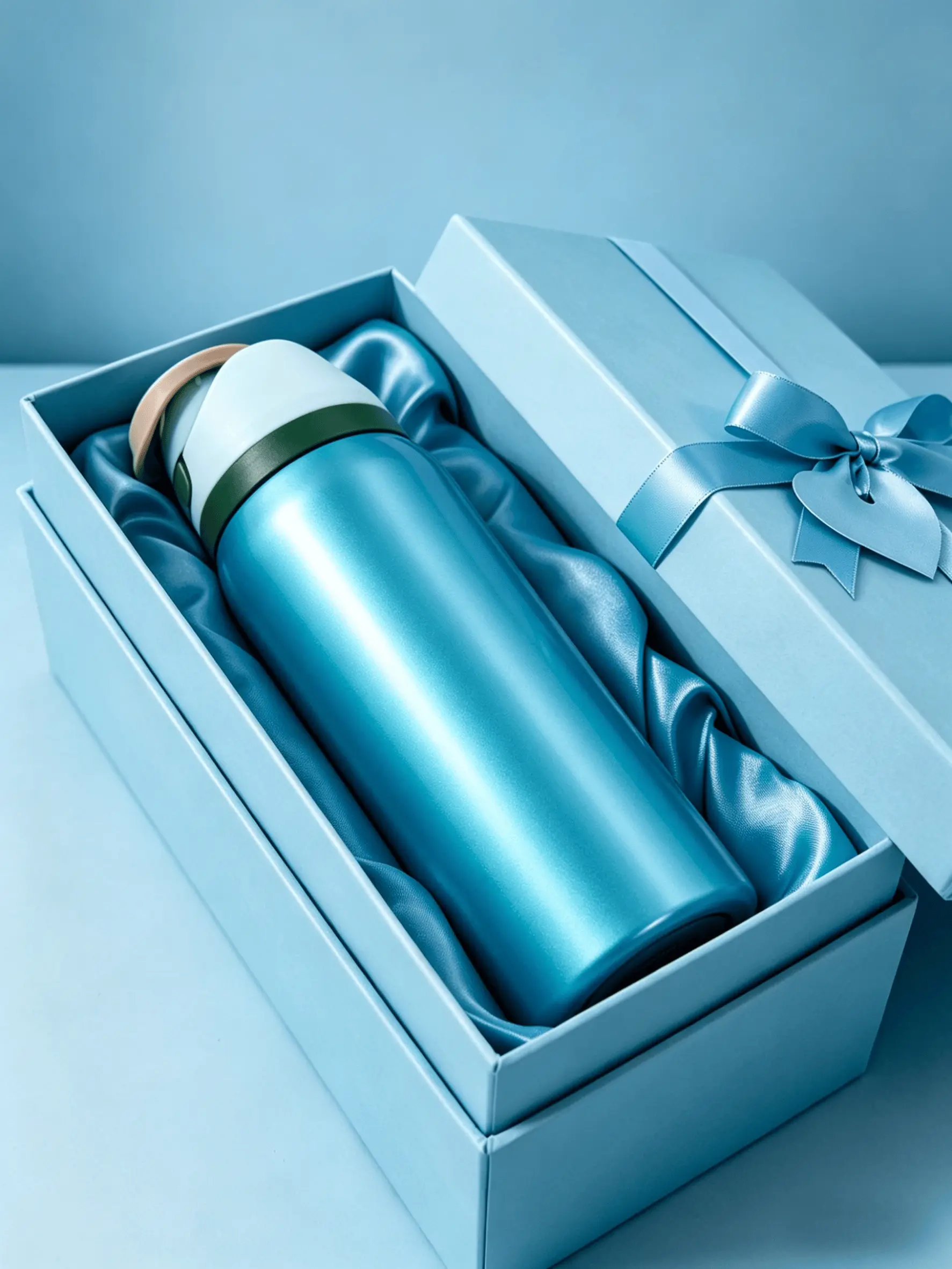 OWL Double-Walled Vacuum Insulated Stainless Steel Flask Water Bottle - 32oz/945ml (500-1,000 ml), Ice Blue, 100% Leak-Proof Straw Lid, Minimalist Style, 24H Cold/12H Hot, Tea Compatible, Lingering Odor-Resistant, Portable for Ideal Commute & School, Ling