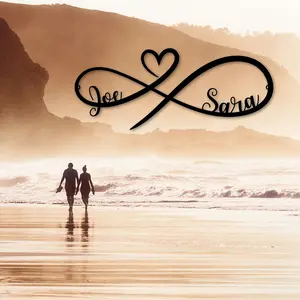 Infinity Heart Monogram - Metal Sign