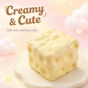 Moldable Vaseline Filled Cheese Soft Ball TPR Squeeze Stress Relief Toy DIY Sensory Fidget Toy For Teens Adults Daily Anxiety Relief