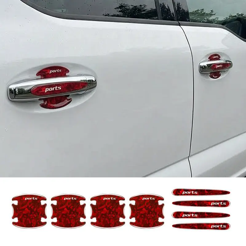 8Pcs Premium Forged Carbon Fiber Car Door Handle Cup Protector, Universal Anti-Scratch Exterior Paint Guard Sticker, Waterproof Auto Door Handle Scratch Protector for Cars SUV Trucks, Sports Styling Car Accessories,olores para carro, vehicle vinyl wrap