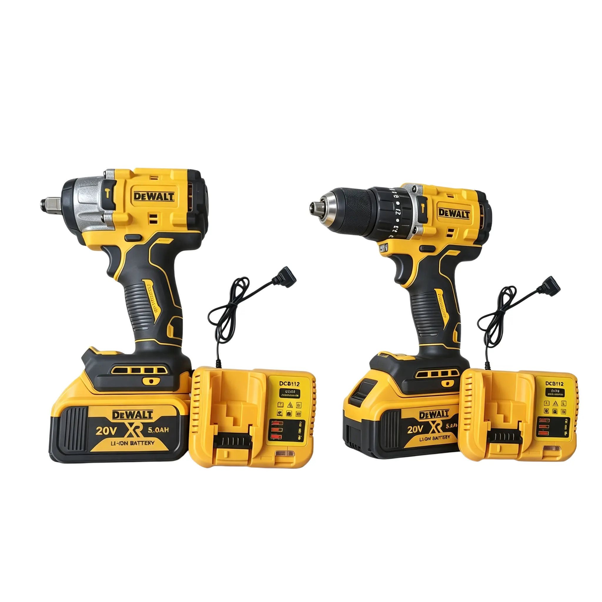 【DEWALT】 Cordless Impact Wrench Kit and DEWALT Cordless Hammer Drill Kit Adjustable Torque Impact Gun with Lithium Battery & US Plug Charger,Perfect Gift For Men,For Auto Repair & Pipeline Installation cordless ratchet wrench set Brushless Impact Driver