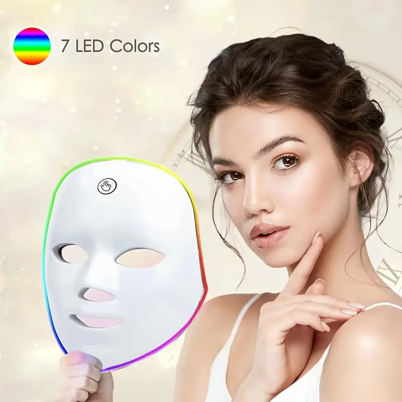 Red LED Photon Face Mask, Rechargeable Wireless Facial Beauty Device, Skin Rejuvenation for Glowing Complexion, Refine Pores, Oil Control, USB‑C Charging, At‑Home Home Spa Skin Care for All Skin Types