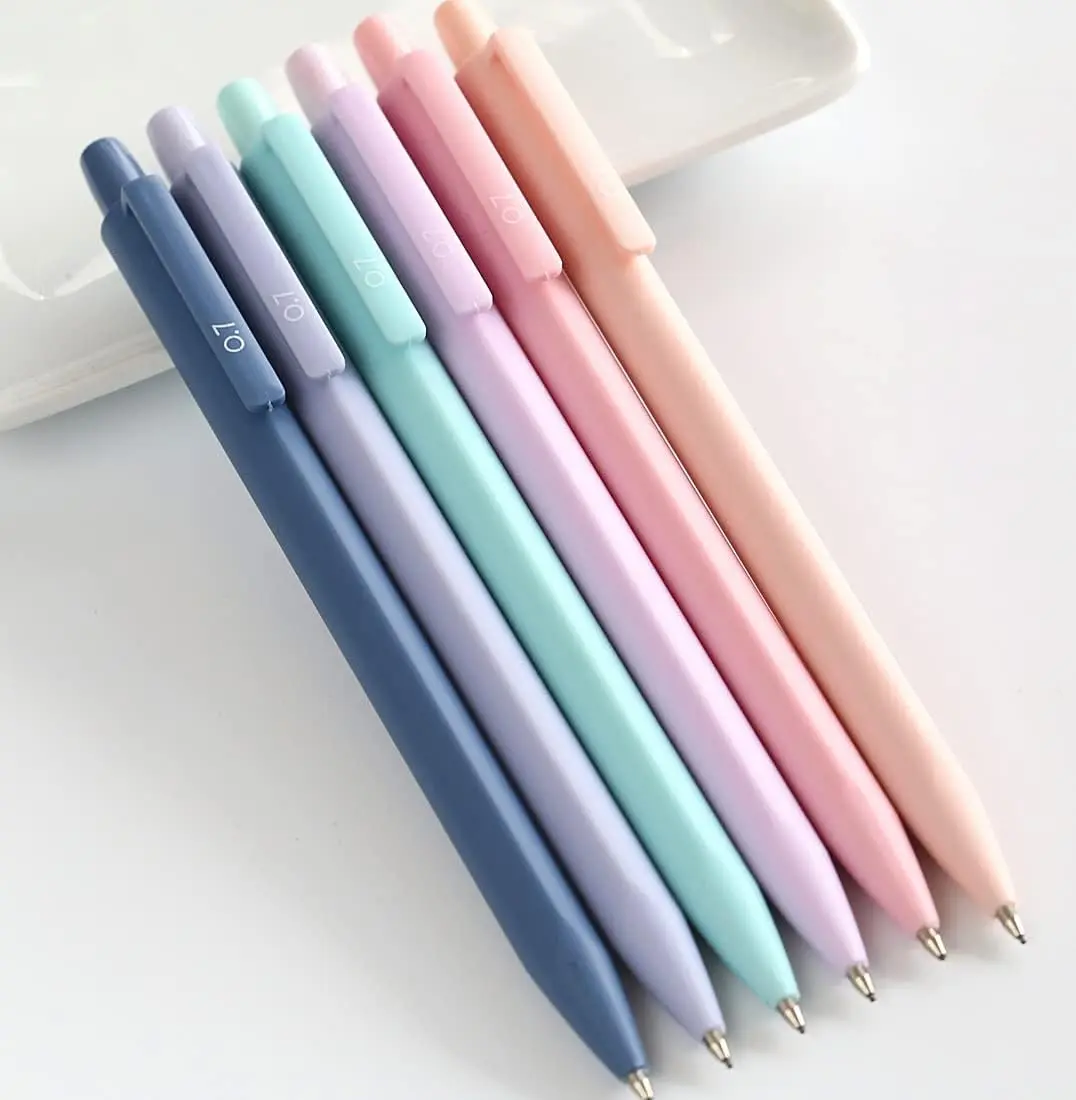Solid Colors Mechanical Pencils 0.7mm Triangle Shape Automatic Pencil for Writing Office School Supplies Gift Pack of 6 pcs