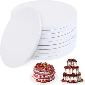 9 Packs Round Cake Drums 10 Inch, Greaseproof White10 Inch Cake Drums Cake Base, Cardboard Cake Boards for Presenting Heavy/Tall Tiered Cakes, Base para Pastel