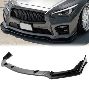 Front Bumper Lip Spoiler Splitter For Infiniti Q50 Sport 2014-2017 Carbon Fiber