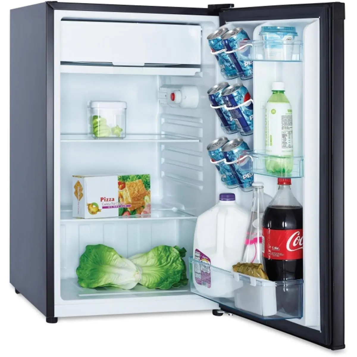 212 MAIN 43 CF Counterhigh Home Refrigerator - Black, Glass Shelf, Slide-Out Shelves, Compact Freestanding Freezer Unit