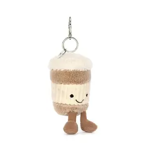 Jellycat Coffee-To-Go Keyrings – Stuffed Animal Keychains, Cute Animals, Fun Gift Ideas for Kids, Birthdays and Collectors, Keychains