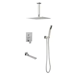 Shower System Combo - 16" Shower Head, Hand Shower & Tub Spout