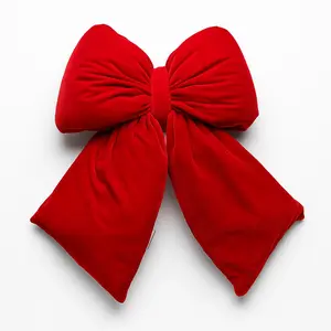 Christmas Red Velvet Bow – a holiday décor essential, made of soft plush velvet with a pillow-like feel, vibrant in color, perfect for Christmas trees, gifts, and festive home accents. Ornaments Decor