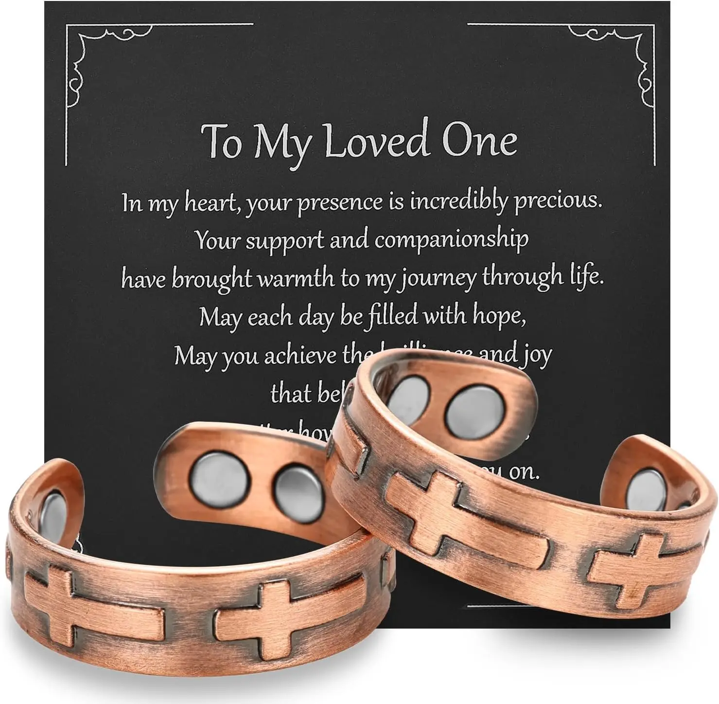 2PCS Copper Rings for Men & Women-99.9% Pure Copper Magnetic Ring