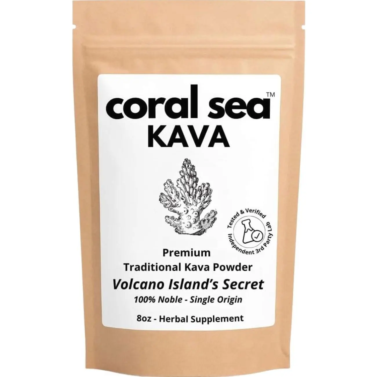Kava Powder Noble Kava Kava Root Drink Vanuatu Traditional Grind Tea Calming Uplifting Heady Strong Natural Bitter Flavor Volcano Island's Secret 8oz