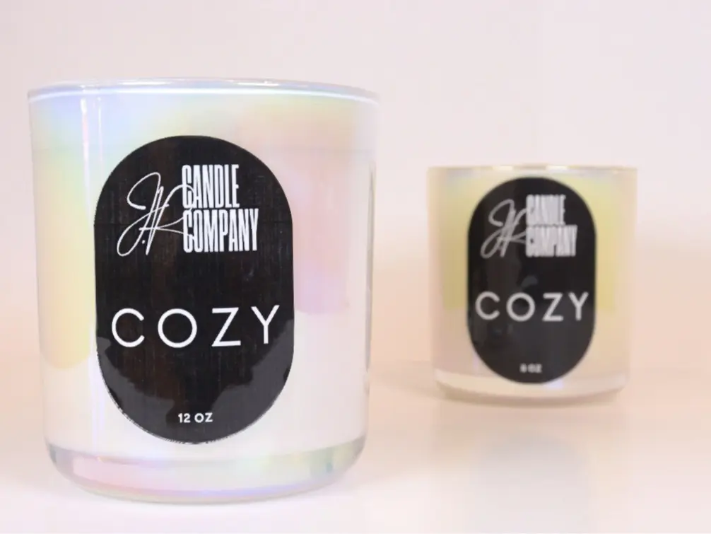 Coconut Apricot Créme Candle with Crackling Wooden Wick - Refillable - 12oz and 8oz - Decor, Ornaments Decoration Freshener