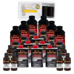 Dakota Brown 1.5 Gallon (6 Quart) Urethane Roll-On, Brush-On or Spray-On Truck Bed Liner Kit with Roller and Brush Applicator Kit - Easy Mixing