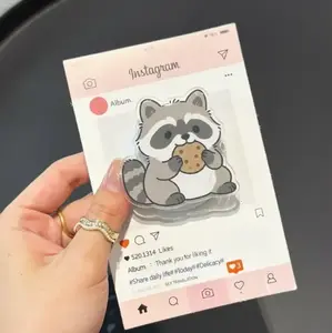 Cute Raccoon MagSafe Phone Grip, Kawaii Animal Pop Socket, Cartoon Raccoon Holder Stand, Funny Forest Critter Gift, Kindle Grip Accessory