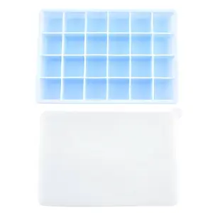Silicone ice cube tray, ice cube mold, edible ice cube box, soft square ice cube box with lid, household ice maker Utensils