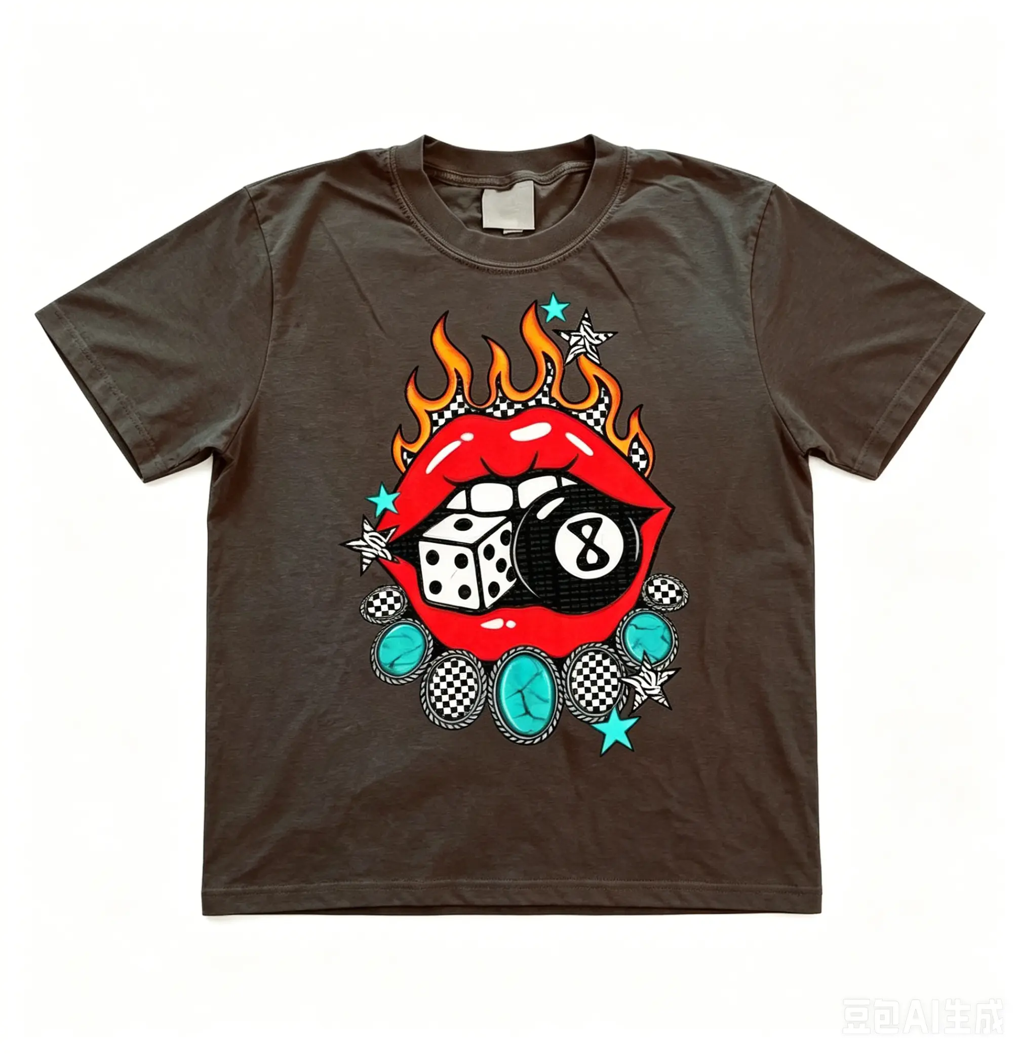 Edgy Flaming Gambling Lips shirt, vintage western graphic tees, western outfits women, women's graphic tees, western clothing, cowgirl outfits stuff, country concert outfits, western tops clothes,shirts