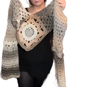 Handmade Multiuse Shrug - Crochet Design with Floral Willow Pattern, Long Sleeves, and Versatile Use for Everyday Wear