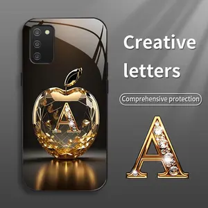 Suitable for [Galaxy A03s] New high-end glass mobile phone case New business simple metal paint electroplated glass mobile phone case Affordable price Anti-drop and anti-fingerprint 995