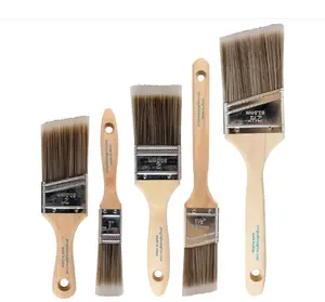 Pro Grade Paint Brushes, 5-Piece Paint Brush Set, Flat & Angle Brushes for Walls, Trim, Cabinets, Interior & Exterior Latex and Oil Paints, Stains