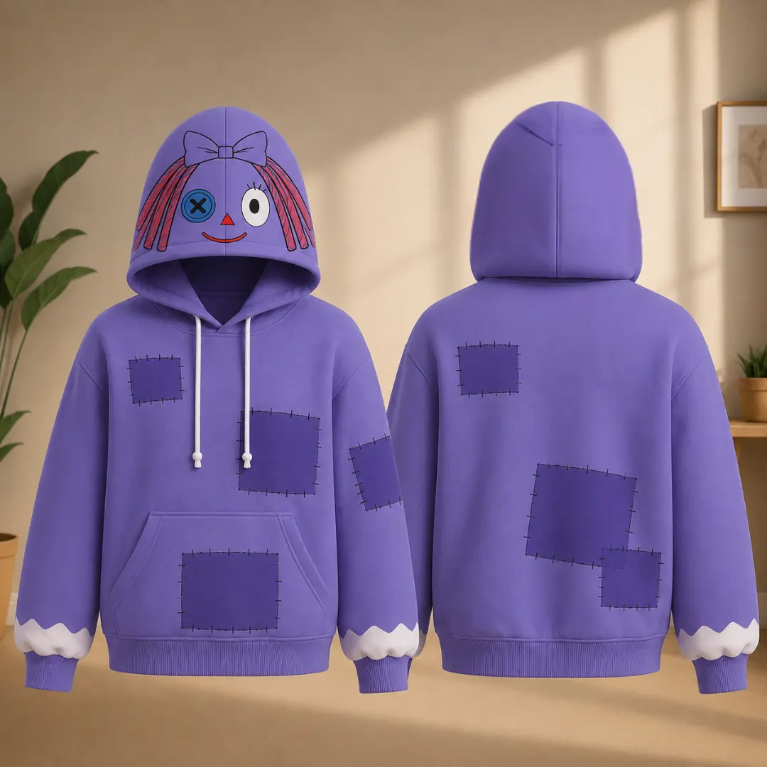 Ragatha The Amazing Digital Circus 3D Hoodie, Ragatha Cosplay Hooded Sweatshirt, Cartoon Graphic Pullover, Unisex Fan Gift