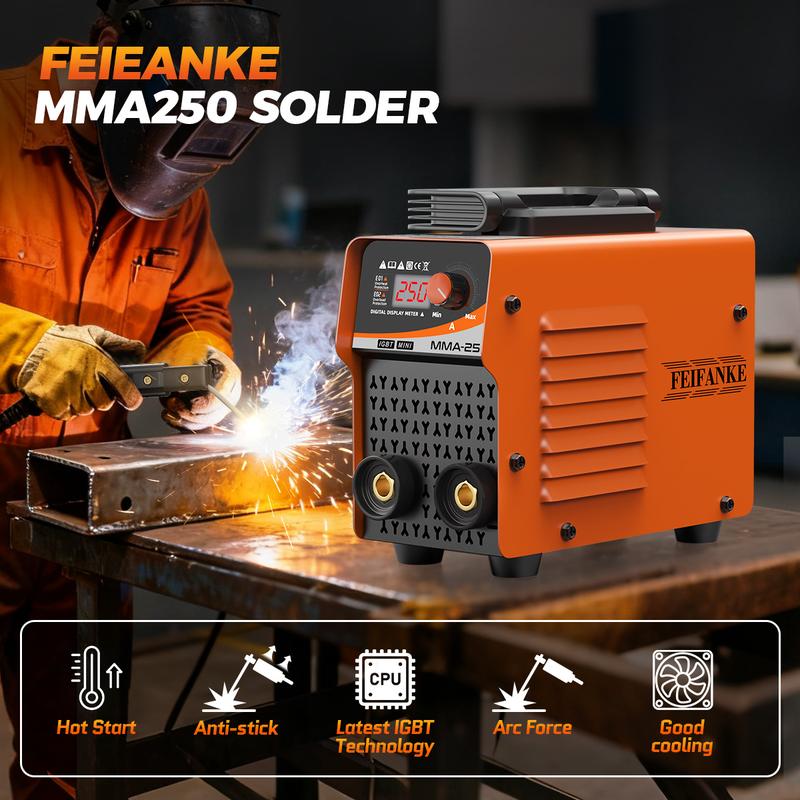 2026 NEW FEIFANKE MMA250A 110v welder machine, Portable MINI IGBT Stick Welding machine, LED Display Digital arc /mma Welder,For home use＆DIY man Gift
