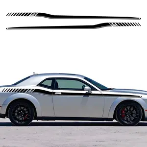 2pcs Car Body Side Accent Stripes Waistline Waterproof Decal For Cars Graphics for Dodge Challenger 2008-2023 RS Vinyl Stickers 420x21cm