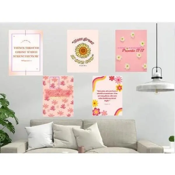 Wall Art Bundle of 5, Printable Wall Art Prints, Bible Verses, Home Décor, Inspirational Quotes, Office, Digital Download, Christian Décor
