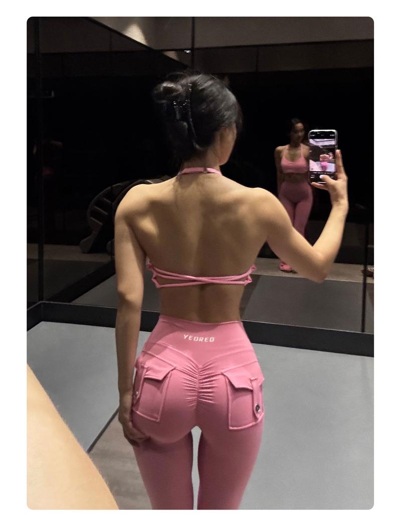 YEOREO CoreFlex Flare Leggings with Pockets for Women Scrunch Workout Leggings Butt Lifting Gym Yoga Pants