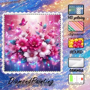 5D-DIY, high-grade velvet canvas, diamond art, diamond painting, floral butterfly AB diamonds, fairy dust diamonds, crystal diamonds, perfect home decor, handmade diamond art painting kit, special craft diamond art kit, Handcraft.