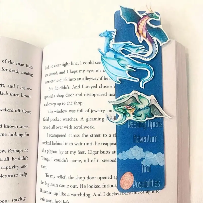 Destiny's Prints 3D Dragon Bookmark for Kids - 2.75 x 8.5 in High-Quality Glossy Cardstock with Laminated Durability - Perfect Gift for Reading Enthusiasts