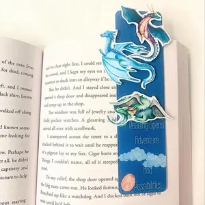 Destiny's Prints 3D Dragon Bookmark for Kids - 2.75 x 8.5 in High-Quality Glossy Cardstock with Laminated Durability - Perfect Gift for Reading Enthusiasts