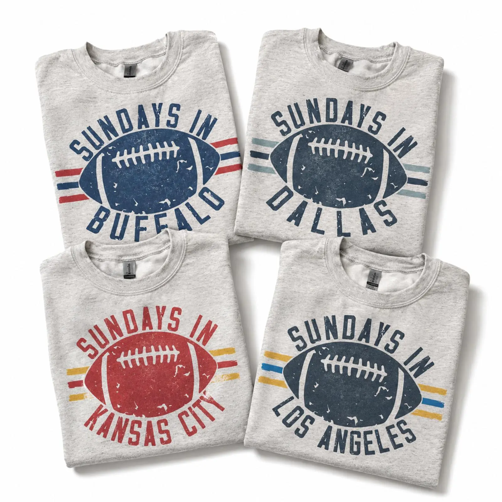 Women's Cotton Fabric Hoodie Top, Football-Themed Sweatshirt for City Sundays, Printed