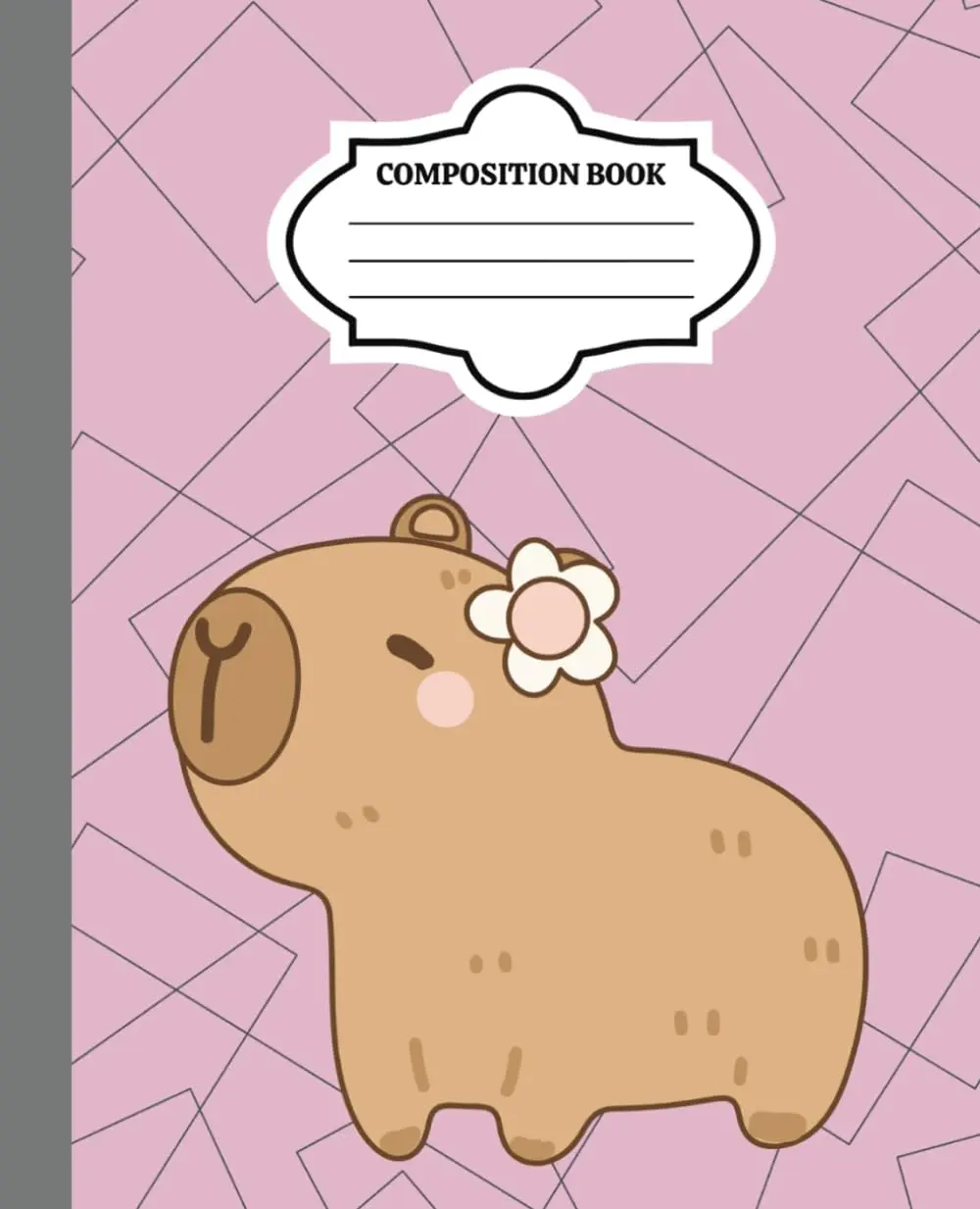 Composition Notebook Wide Ruled: Capybara with Flower Journal for School or Work | Cute Capybara Notebook | School Supplies for girls, teens or young adults