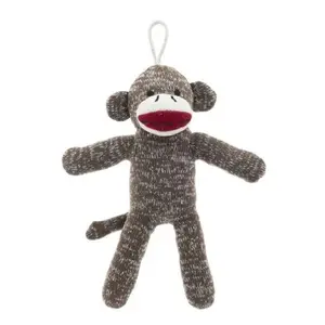 Vibrant Life Cozy Buddy Sock Monkey Dog Toy | Soft Plush Squeaky Toy | Chew Level 1 | Small Dogs & Puppies