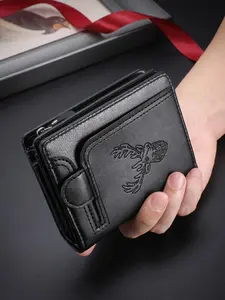 Men's Vintage Deer Head Design Short Wallet, Casual Trendy Wallet, Casual Multi Card Slot Wallet for Daily Used, Business Fashion Wallet for Men