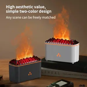 Realistic Firewood Aroma Diffuser with Ultrasonic Spray, USB Plug-In Essential Oil Diffuser for Home Relaxation & Aromatherapy, USB Powered Humidifier