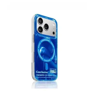 Advanced water ripple English magnetic suction bracket IP17Promax mobile phone case laser high transparency IP16Promax, various colors can be selected 15\ 14\ 12\ 13