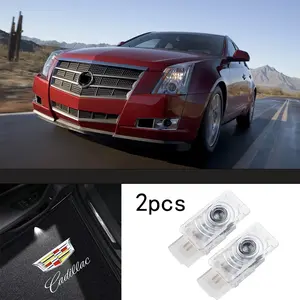 2 Pcs LED Interior Decoration Sticker Light, Interior Car Lights | Welcome Light | Fit Cadillac SRX/ATS-L/XT5/XT6/XTS/CTS/CT6/XT4 CREE Chip Super Bright 12V Energy Saving Temp Resistant Plug & Play No Drilling Waterproof Dustproof Durable Eco-friendly