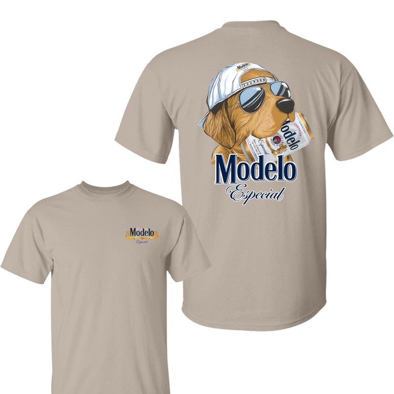 Modelo Hunting Golden Dog Shirt , Modelo Shirt, Hunting T-Shirt, Unisex Classic Cotton Tee With 2 Side Graphic Print in All Size, For Men, For Women