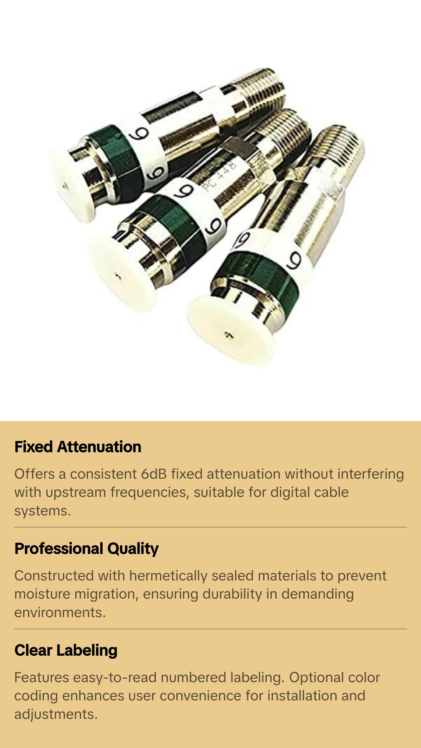 PPC FPA6-54 Forward Path Attenuator 6dB 75 Ohms for DOCSIS Cable TV Box and Modem