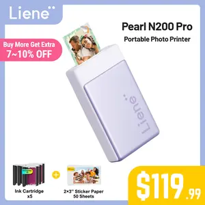 Liene Pearl N200 Pro Portable Photo Printer, Instant Mini Picture Printer for iPhone Smartphone, Thermal Dye Sublimation, Bluetooth Sticker Printer 50 Sheets 2x3 Adhesive Paper & 5 Cartridges, New Arrivals, TechVibes