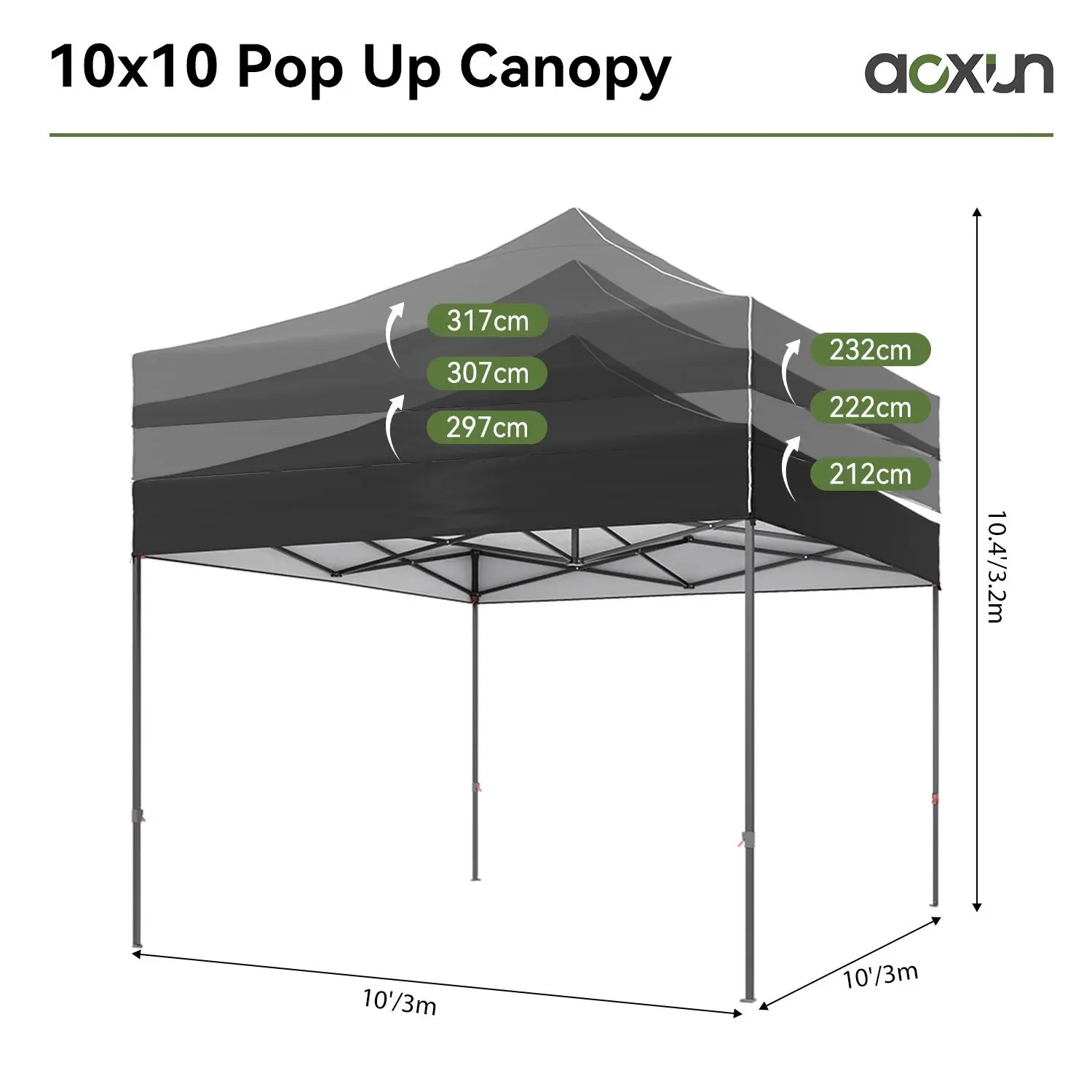 10x10 Without Sidewalls/Black